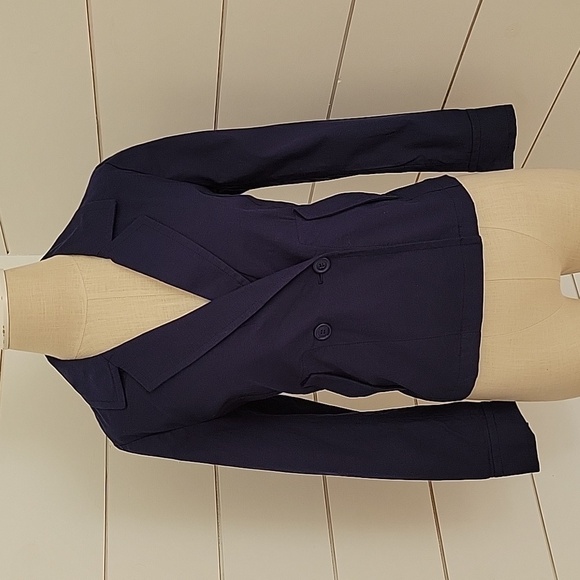 1901 Nordstrom small petite navy blue double breasted blazer - Picture 1 of 4